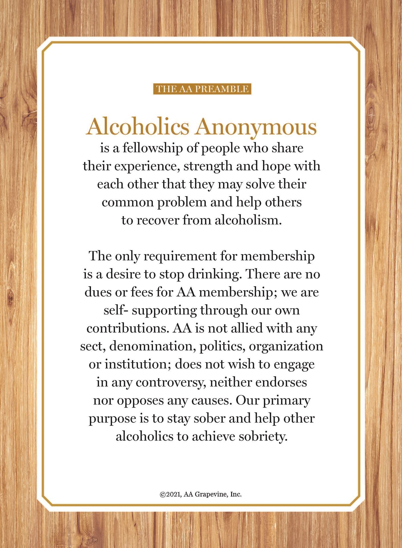 Aa Preamble Printable